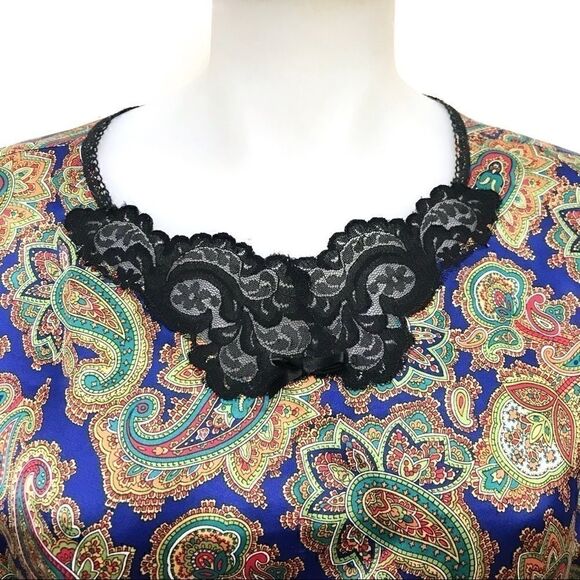 satin Paisley Vintage Nightgown 🌻 - Picture 3 of 5